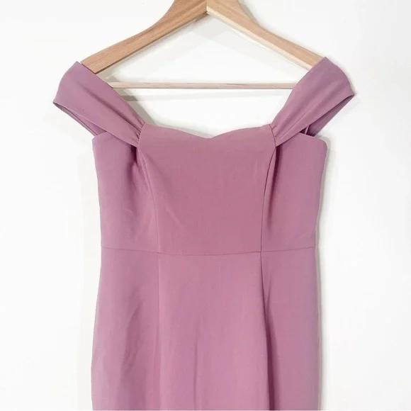 Likely Pink Mauve Off Shoulder Mermaid Bartolli Gown Dress in Nostalgia Rose